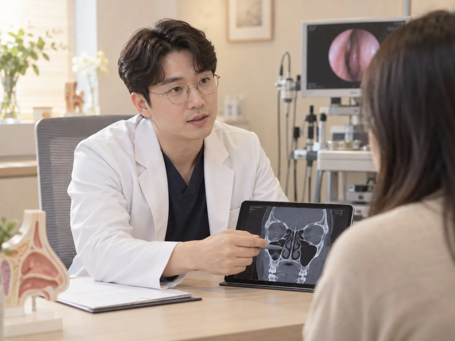 진료실에서 상담하는 모습